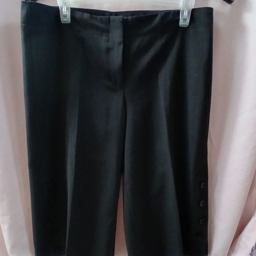 Express Design Studio Black Capri 'Gaucho Style' Pants with Side Button Detail